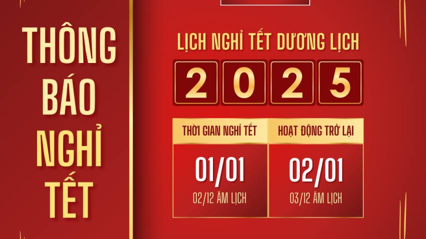 HSSOLUTION THÔNG BÁO LỊCH NGHỈ TẾT DƯƠNG LỊCH NĂM 2025